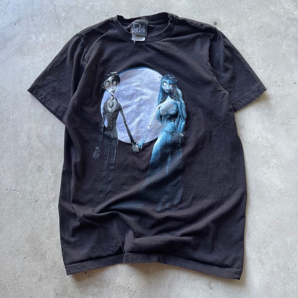 Tim Burton Corpse Bride Victor Graphic T-Shirt Black Mens Small S Movie Tee